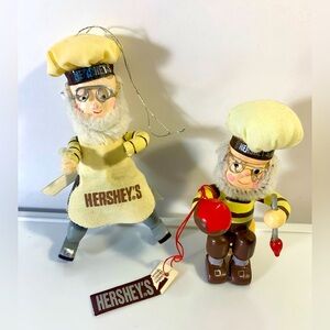 Hershey’s Elf Kurt Adler Chocolate Christmas Ornaments pair